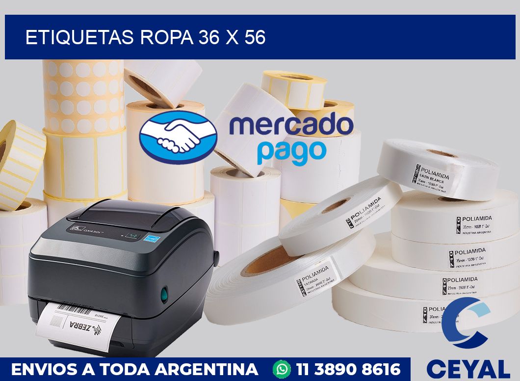 etiquetas ropa 36 x 56