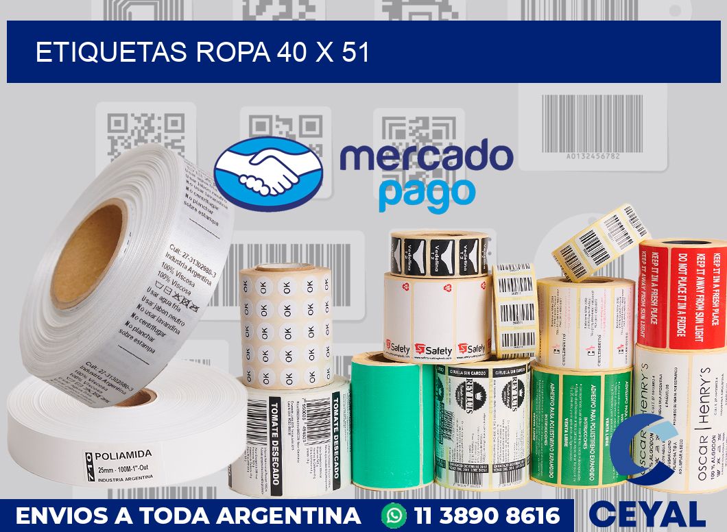 etiquetas ropa 40 x 51