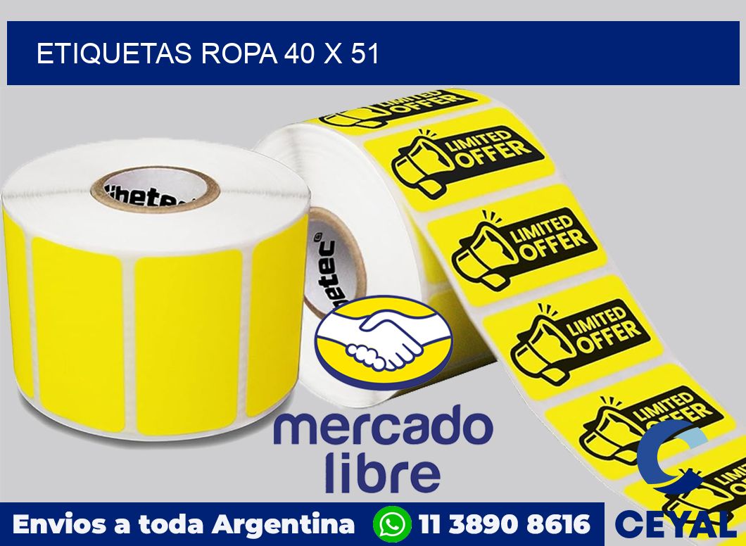 etiquetas ropa 40 x 51