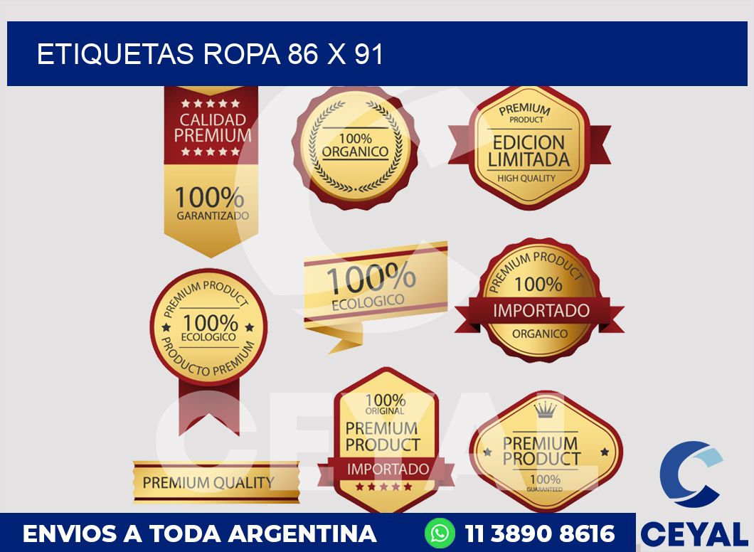 etiquetas ropa 86 x 91