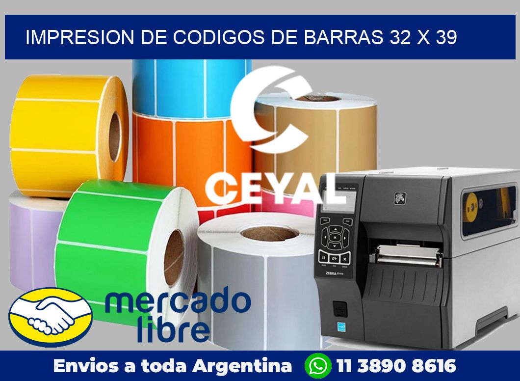 impresion de codigos de barras 32 x 39