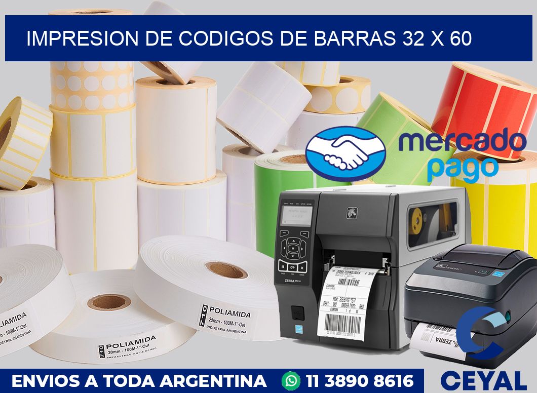 impresion de codigos de barras 32 x 60