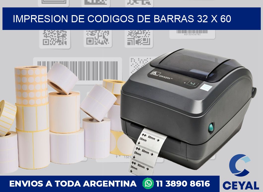 impresion de codigos de barras 32 x 60