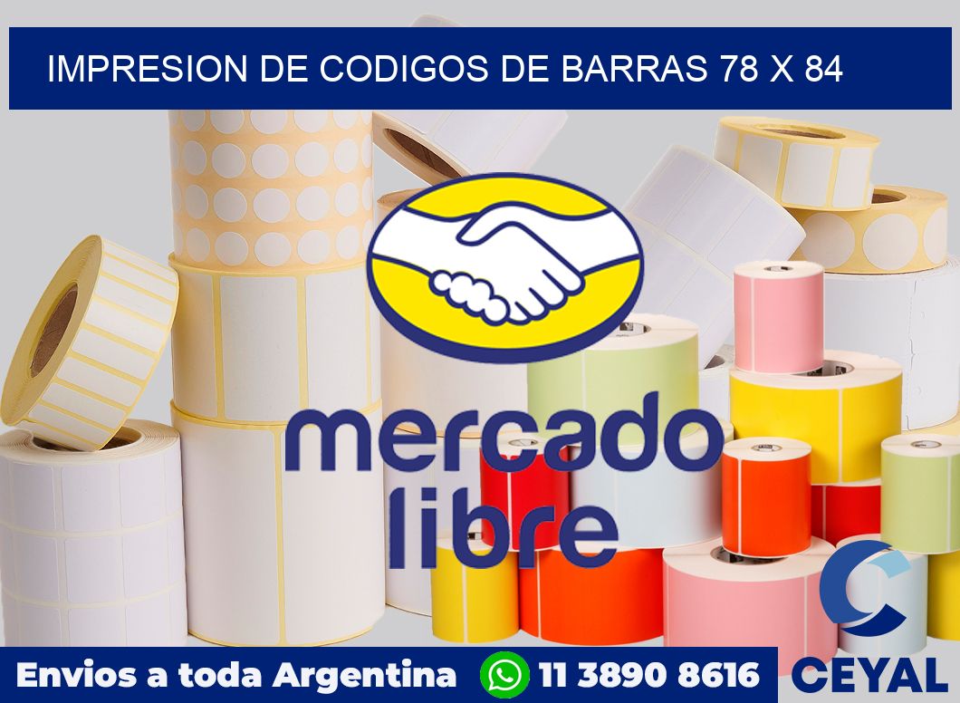 impresion de codigos de barras 78 x 84