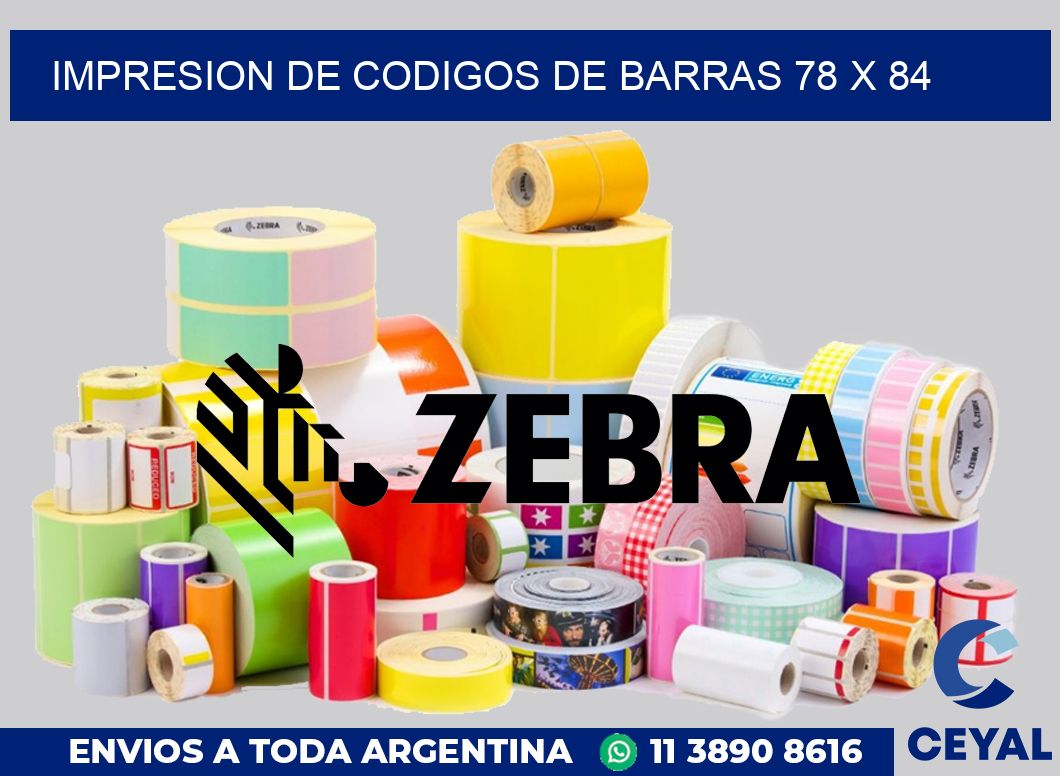 impresion de codigos de barras 78 x 84