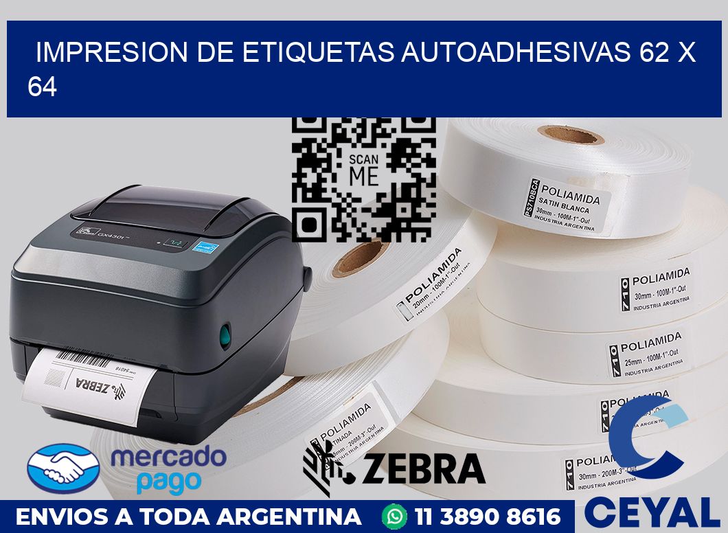impresion de etiquetas autoadhesivas 62 x 64