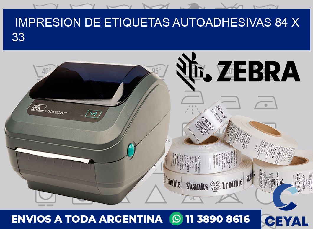 impresion de etiquetas autoadhesivas 84 x 33