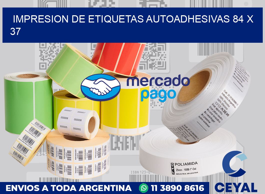 impresion de etiquetas autoadhesivas 84 x 37