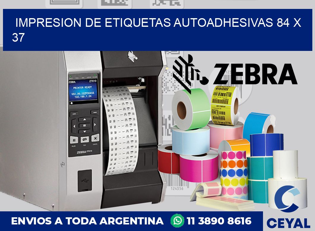 impresion de etiquetas autoadhesivas 84 x 37