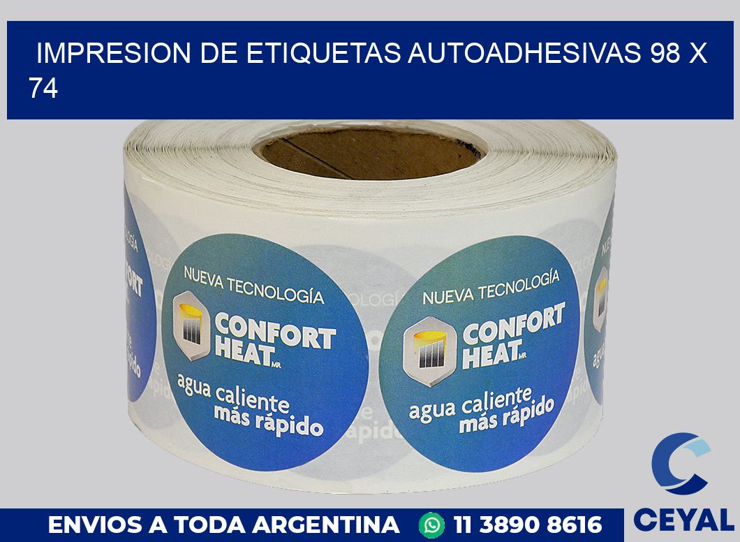 impresion de etiquetas autoadhesivas 98 x 74
