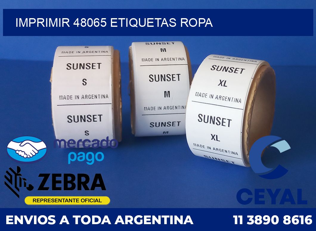 imprimir 48065 etiquetas ropa