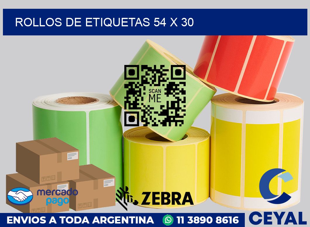 rollos de etiquetas 54 x 30