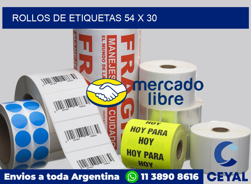 rollos de etiquetas 54 x 30