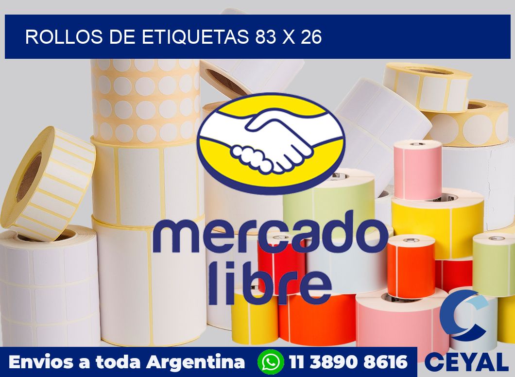 rollos de etiquetas 83 x 26