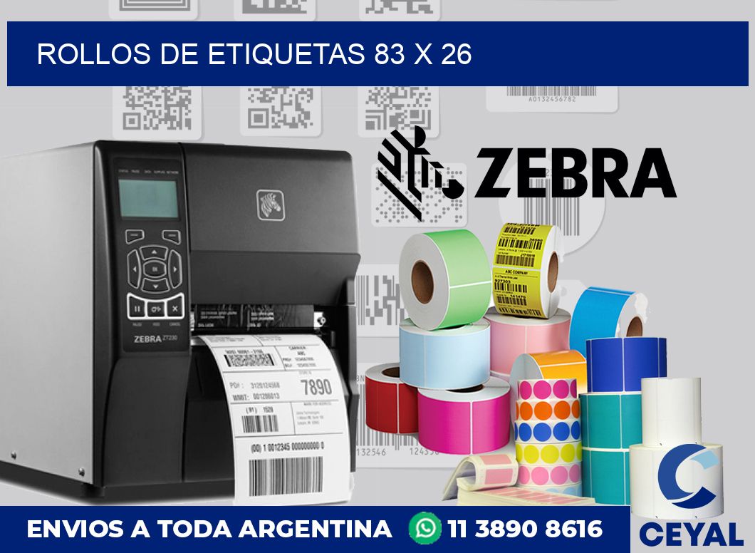 rollos de etiquetas 83 x 26