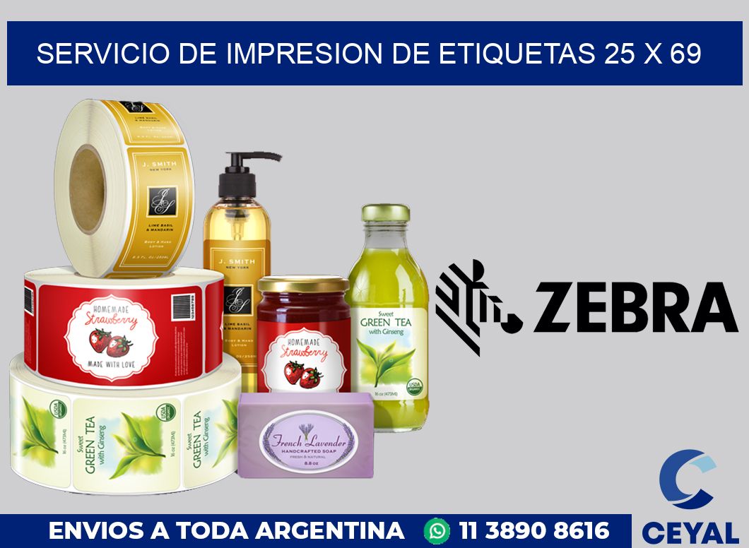 servicio de impresion de etiquetas 25 x 69