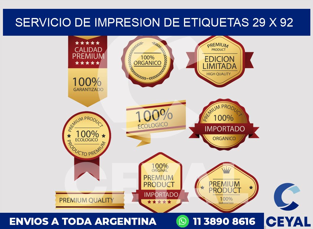servicio de impresion de etiquetas 29 x 92