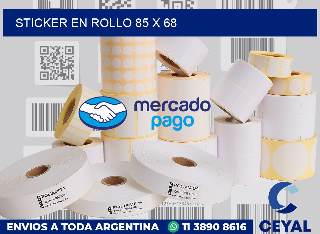 sticker en rollo 85 x 68