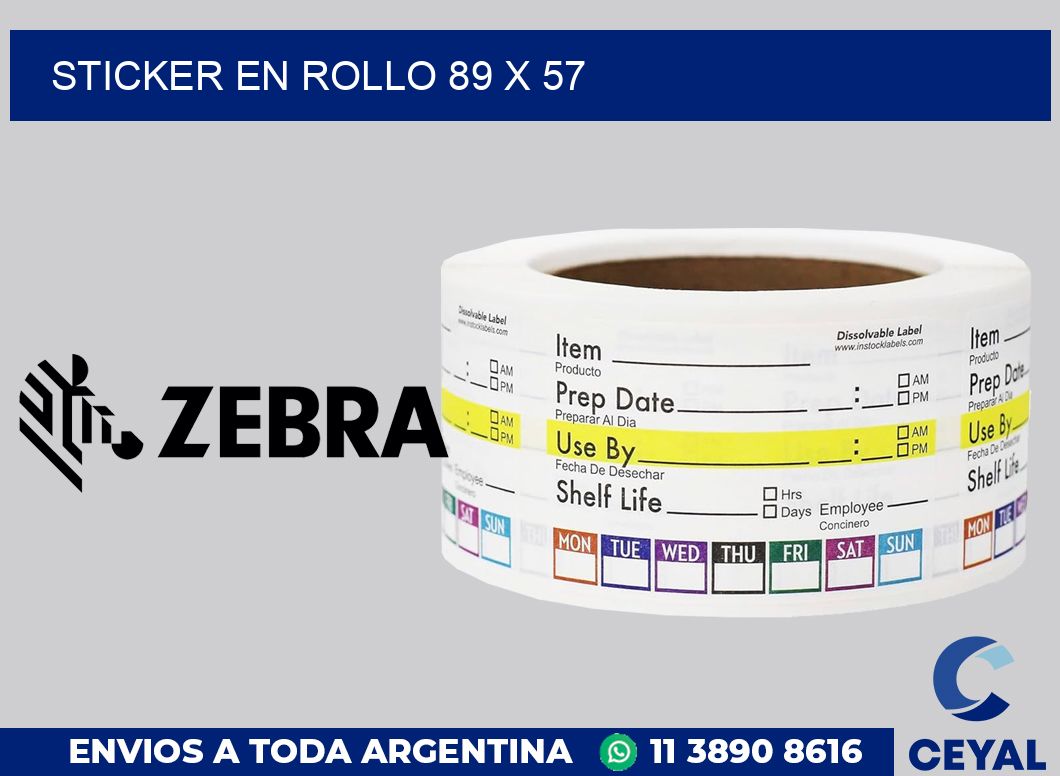 sticker en rollo 89 x 57