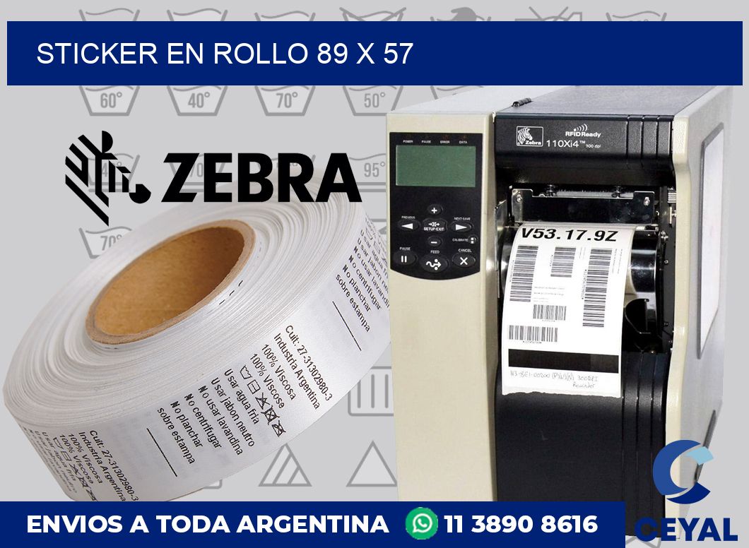 sticker en rollo 89 x 57
