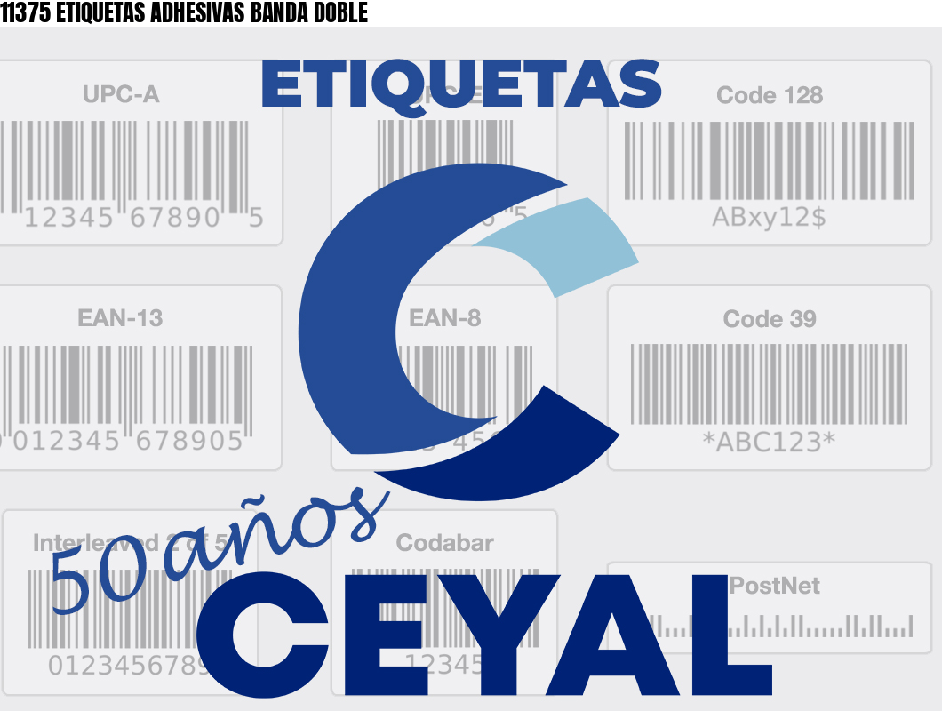 11375 ETIQUETAS ADHESIVAS BANDA DOBLE