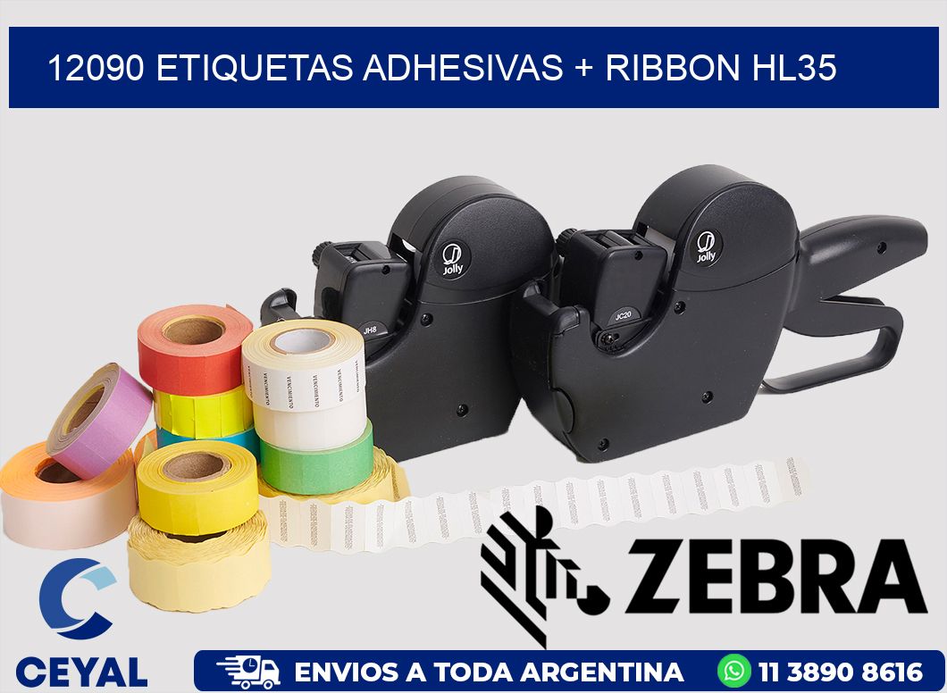 12090 ETIQUETAS ADHESIVAS + RIBBON HL35
