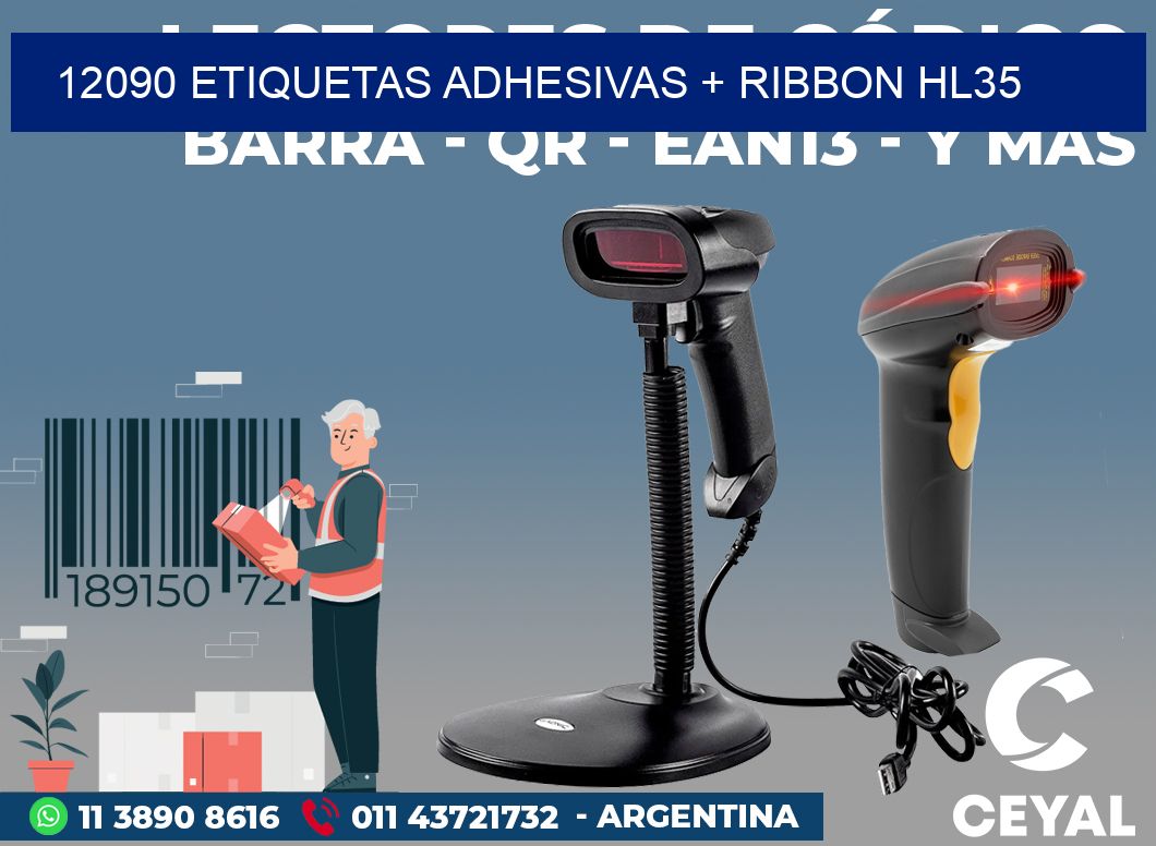 12090 ETIQUETAS ADHESIVAS + RIBBON HL35