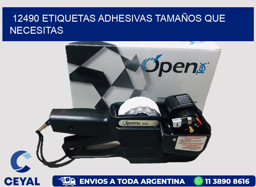 12490 ETIQUETAS ADHESIVAS TAMAÑOS QUE NECESITAS
