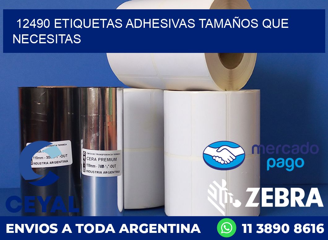 12490 ETIQUETAS ADHESIVAS TAMAÑOS QUE NECESITAS