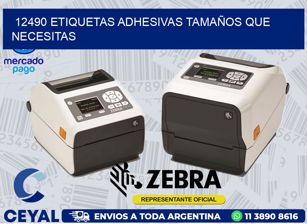12490 ETIQUETAS ADHESIVAS TAMAÑOS QUE NECESITAS