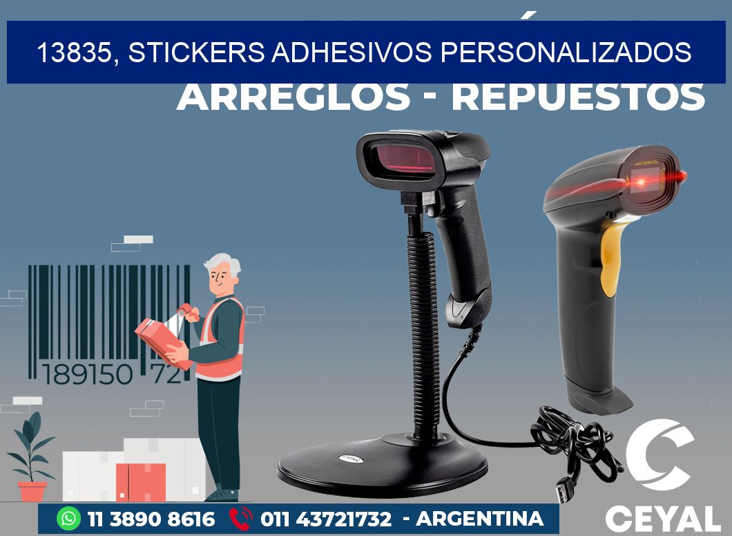 13835, stickers adhesivos personalizados