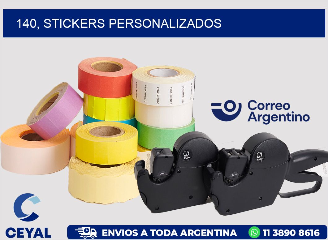 140, stickers personalizados