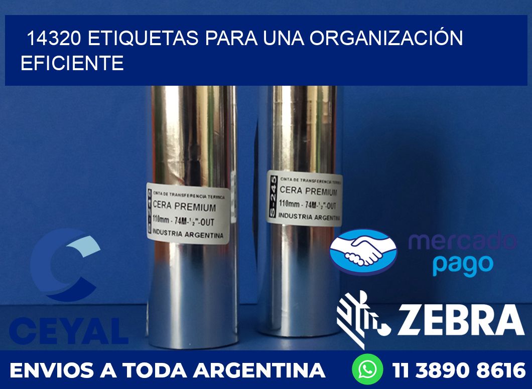 14320 ETIQUETAS PARA UNA ORGANIZACIÓN EFICIENTE