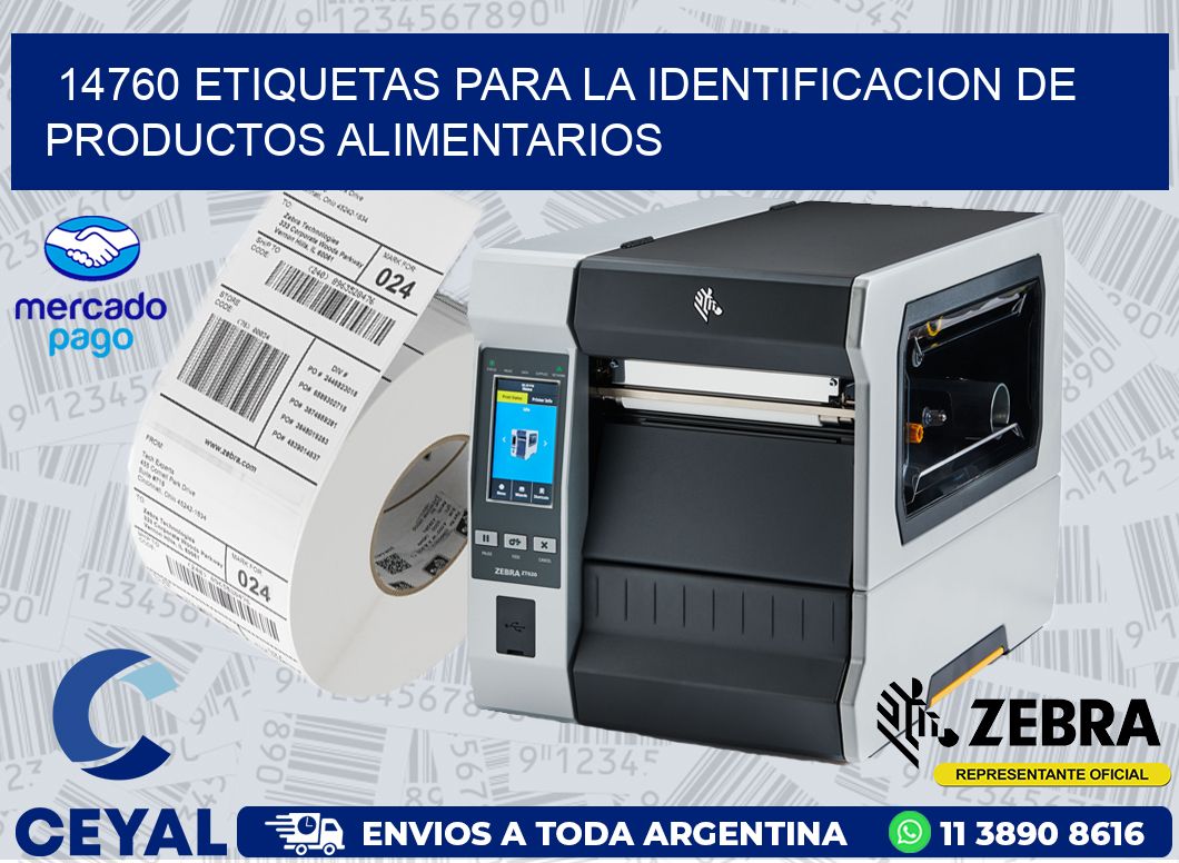 14760 ETIQUETAS PARA LA IDENTIFICACION DE PRODUCTOS ALIMENTARIOS