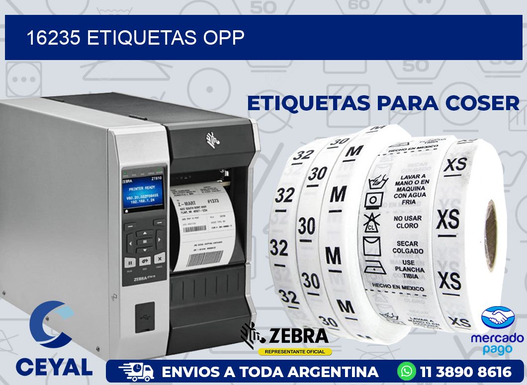 16235 ETIQUETAS OPP