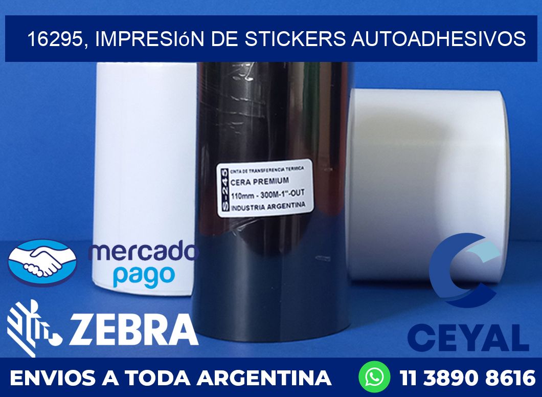 16295, impresión de stickers autoadhesivos