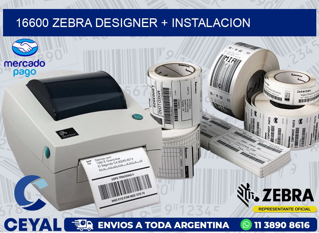 16600 ZEBRA DESIGNER + INSTALACION