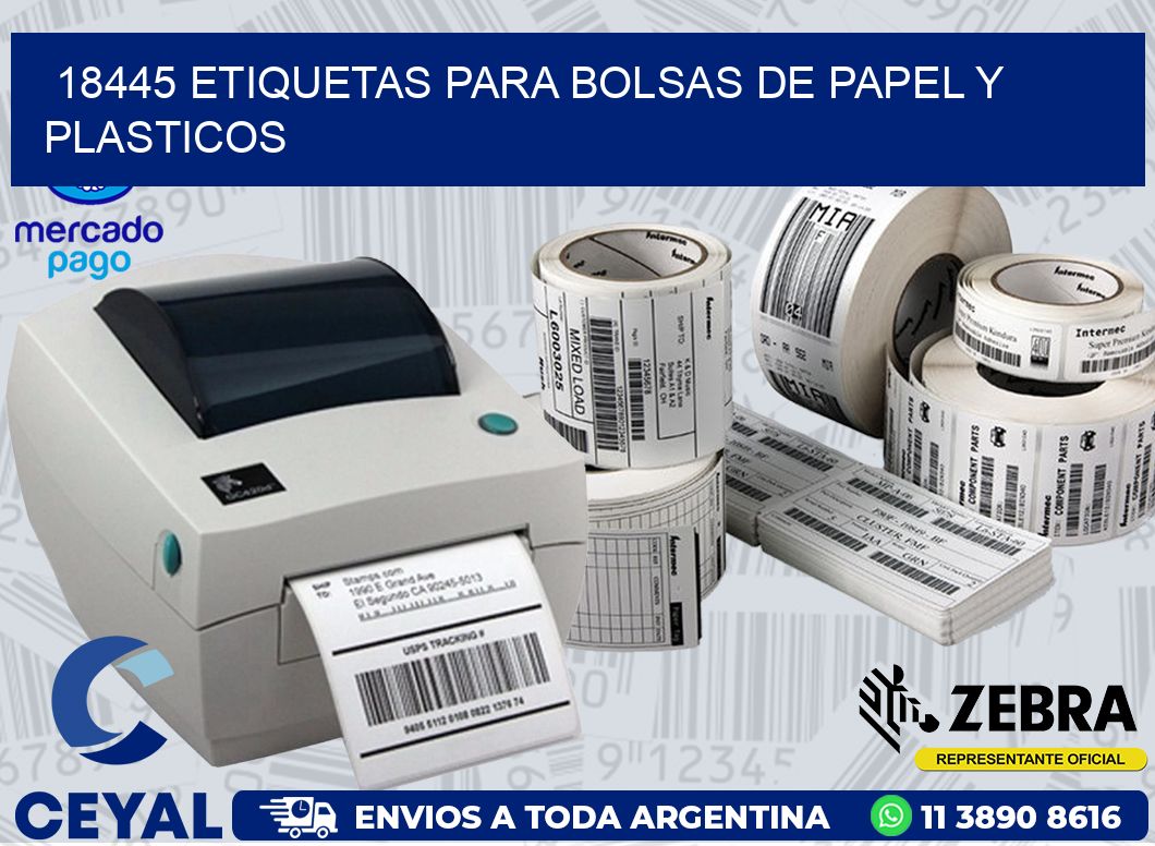 18445 ETIQUETAS PARA BOLSAS DE PAPEL Y PLASTICOS