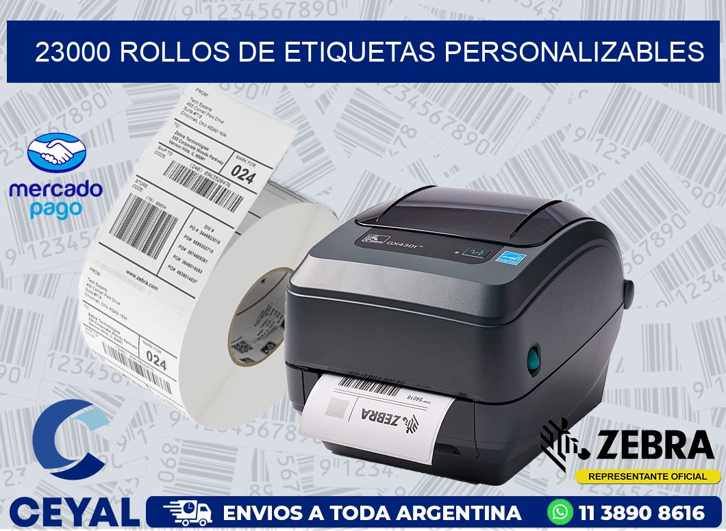 23000 ROLLOS DE ETIQUETAS PERSONALIZABLES