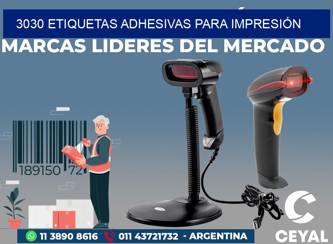 3030 ETIQUETAS ADHESIVAS PARA IMPRESIÓN