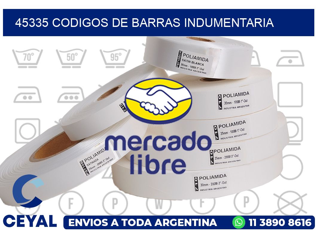 45335 CODIGOS DE BARRAS INDUMENTARIA