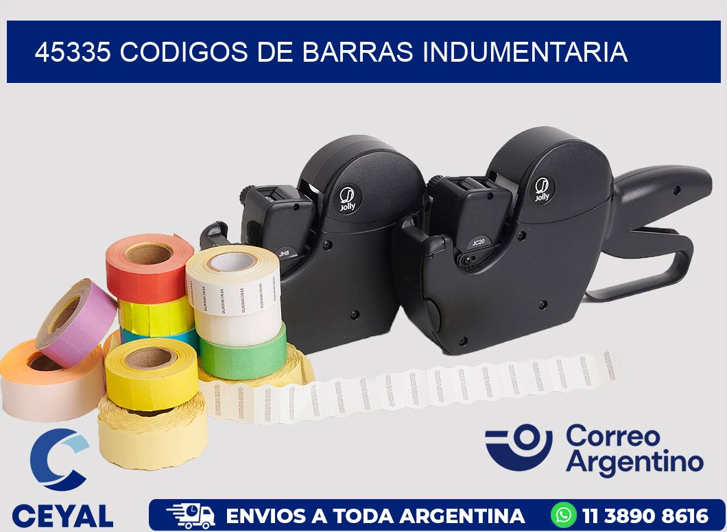 45335 CODIGOS DE BARRAS INDUMENTARIA