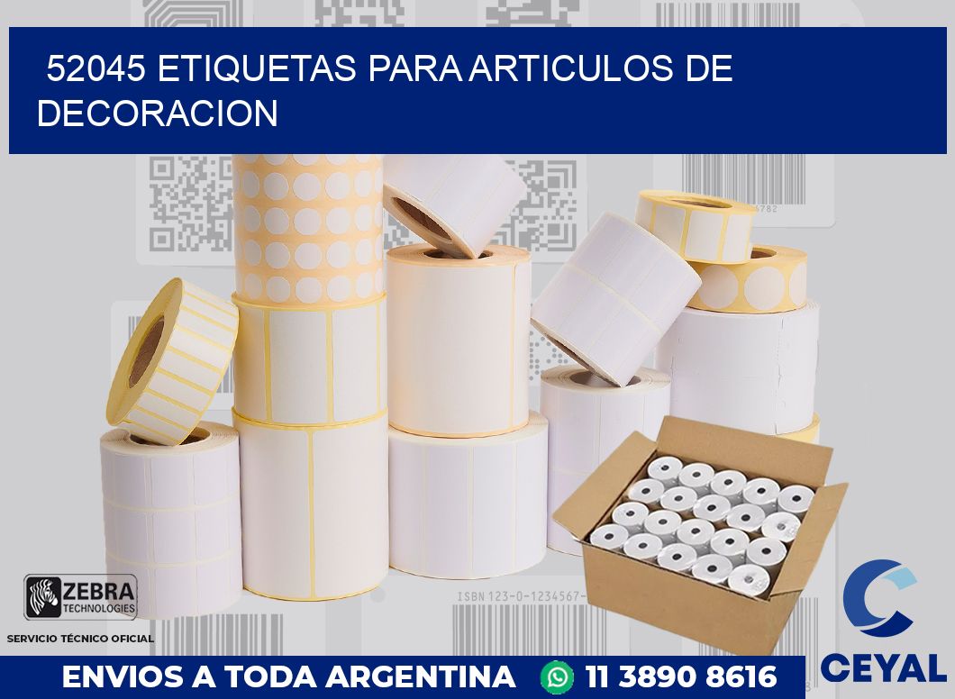 52045 ETIQUETAS PARA ARTICULOS DE DECORACION