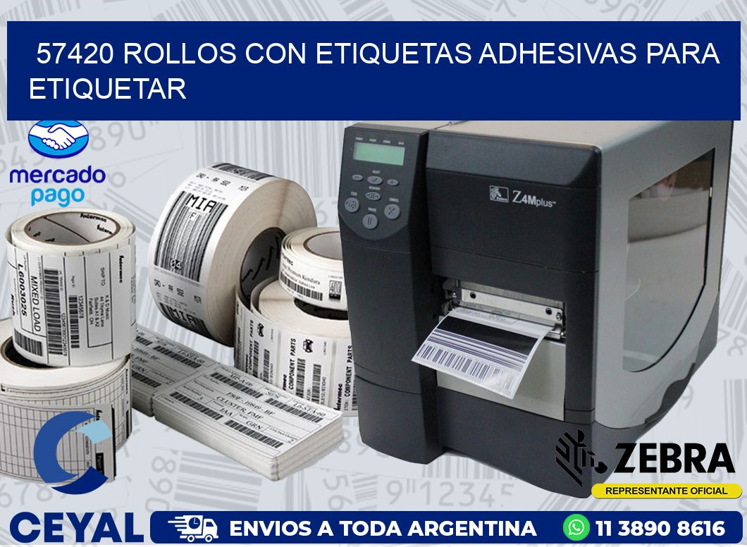 57420 ROLLOS CON ETIQUETAS ADHESIVAS PARA ETIQUETAR