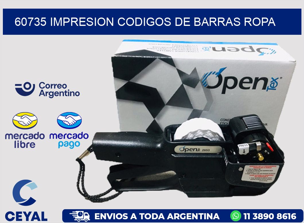 60735 IMPRESION CODIGOS DE BARRAS ROPA
