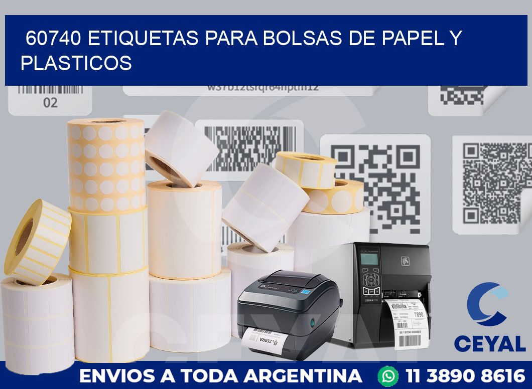 60740 ETIQUETAS PARA BOLSAS DE PAPEL Y PLASTICOS
