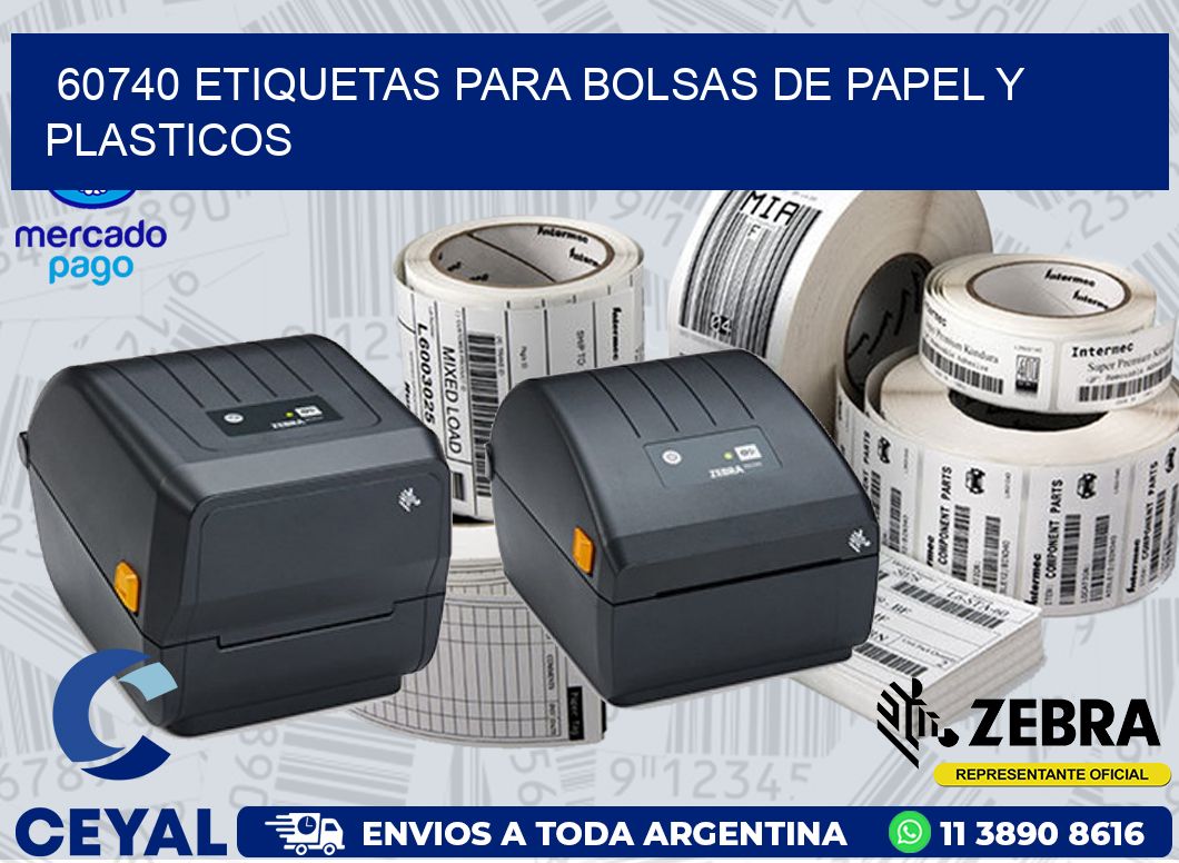 60740 ETIQUETAS PARA BOLSAS DE PAPEL Y PLASTICOS