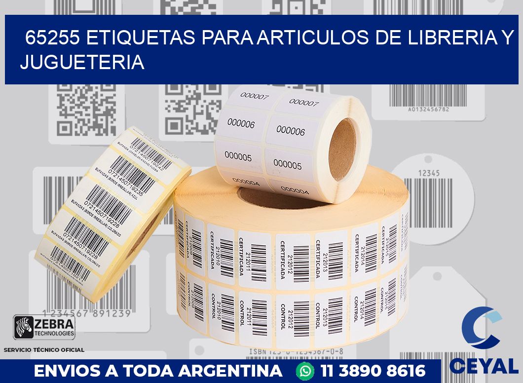 65255 ETIQUETAS PARA ARTICULOS DE LIBRERIA Y JUGUETERIA