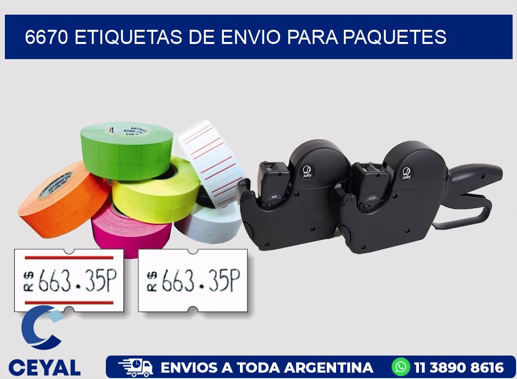 6670 ETIQUETAS DE ENVIO PARA PAQUETES