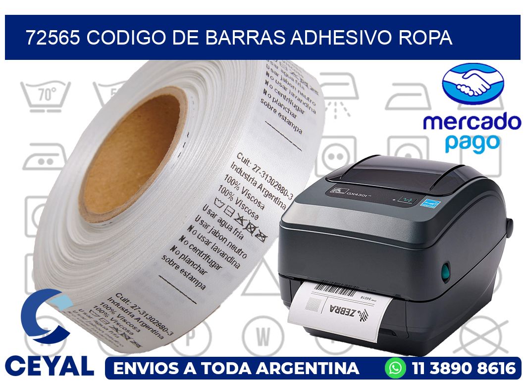 72565 CODIGO DE BARRAS ADHESIVO ROPA